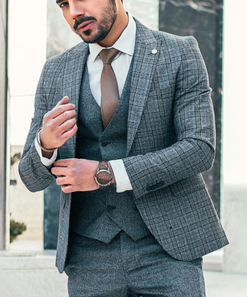 Tailored Fit Grey Suit
